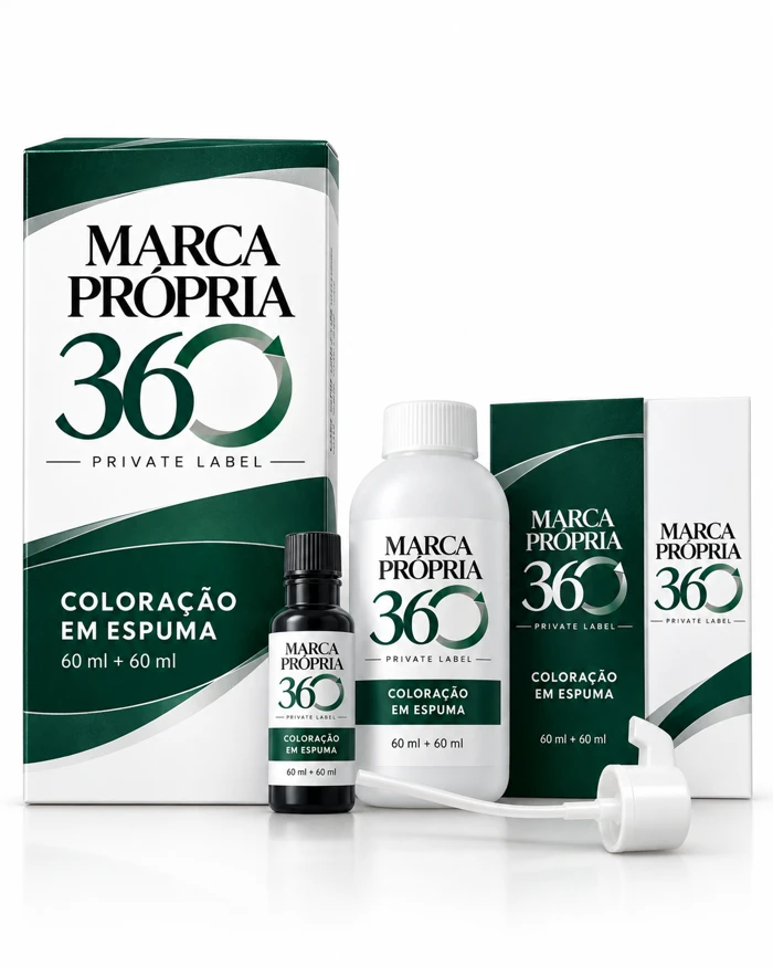 Tintura à base aquosa, simulação visual Marca Própria 360